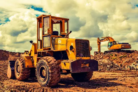 bulldozer on construction site