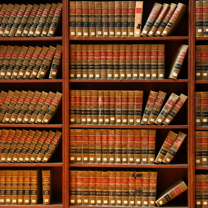 law books in local DWI attorneys office