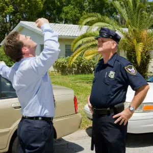 officer administering sobriety test